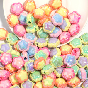 2025 Professional Custom Macaron Two-Color Cartoon Flower Beaded DIY Accessories UV Color Pentagram <b>Acrylic</b> <b>Plastic</b> <b>Lucite</b> <b>Beads</b> - Product Image 6