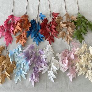 ใบไม้จำลองสำหรับตกแต่งงานแต่งงาน ใบมะม่วง ใบไม้รูปขนมปัง ใบไม้ฟิคัส ลีราต้า สำหรับตกแต่งเพดาน - Product Image 1