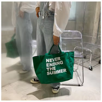 Vente en gros Extra Large Sac fourre-tout en toile de coton biologique pour femmes Sac à provisions durable et réutilisable Logo personnalisé Long Écran moyen