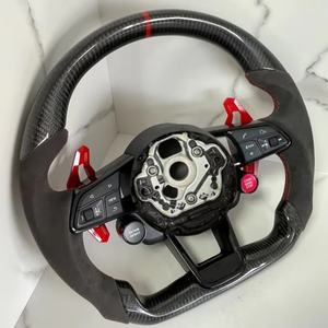 アウディ TT R8 S3 S4 S5 S6 S7 RS3 RS4 RS5 RS6 A6 C7 RS Q5 Q6 A4 A5 <span class=keywords><strong>LED</strong></span> スエード カーボンファイバー 車用アクセサリー ステアリングホイール - Product Image 5