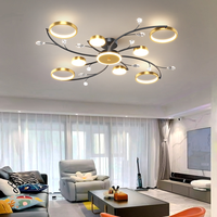 Lustre de plafond moderne pour chambre à coucher, lampe de table à manger, lampe de pièce, lustre LED domestique avec variateur d'intensité via application
