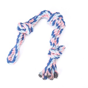 Çevre Dostu Lüks Köpek Oyuncağı Büyük Çift Katlı Üç Düğümlü Diş Temizleyici Pamuk Halat Isırmaya Dayanıklı Ses Çıkaran Tavuk Aromalı 160g - Product Image 5