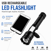 Lampe torche LED rouge P50 rechargeable par USB, zoom élevé, portable, alimentée par une batterie externe, lampe torche COB avec base magnétique