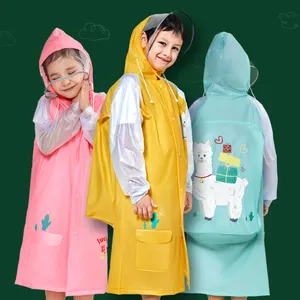 Детский дождевик с капюшоном из ПВХ, оптом, дешевый милый дождевик, водонепроницаемый дождевик, плотный детский дождевик