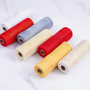 Metallic <strong>Deco</strong> <strong>Mesh</strong> <strong>Ribbon</strong> Roll for Christmas Tree Wreaths Decorative Garland Staircase Mailbox Swag Centerpiece - Product Image 3