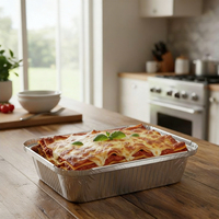 Barquette rectangulaire en aluminium jetable pour cuisson professionnelle, rôtissage, grillades et pâtisserie