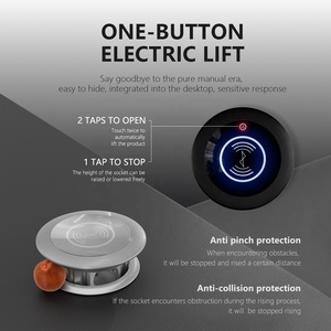 15A PULL POP up 3 Power EU <span class=keywords><strong>Enchufe</strong></span> francés Puerto de color negro Mesa de cocina Escritorio Dual USB <span class=keywords><strong>Encimera</strong></span> retráctil <span class=keywords><strong>Enchufe</strong></span> - Product Image 4