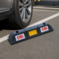 Bloqueur de stationnement en caoutchouc et plastique de 500 mm, 2,3 kg, avec signalisation réfléchissante STOP, pièce unique, léger, pour garage et parking