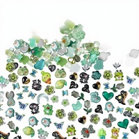 Ying Meng 150 pièces de breloques 3D mignonnes pour ongles, en résine, motifs animaux, fleurs, étoiles, cœurs, ours, papillons, nœuds, raisins, pierres précieuses, décorations artistiques (Vert)