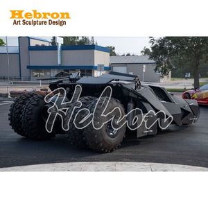 Sculpture abstraite de voiture d'accident en métal, finition miroir, en acier inoxydable, pour extérieur, modèle de la voiture de <span class=keywords><strong>Batman</strong></span>, réplique 1:1 fonctionnelle - Product Image 5