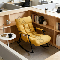 Fauteuil à bascule moderne pour balcon, fauteuil de détente pour la maison, fauteuil de détente Bjflamingo avec poche latérale