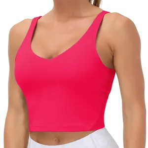 Fábrica elegante Athletic Running Ginásio Yoga Bra Tops Custom Logo Exercício Workout Mulheres Sports Bra Sutiã Esportivo Vermelho