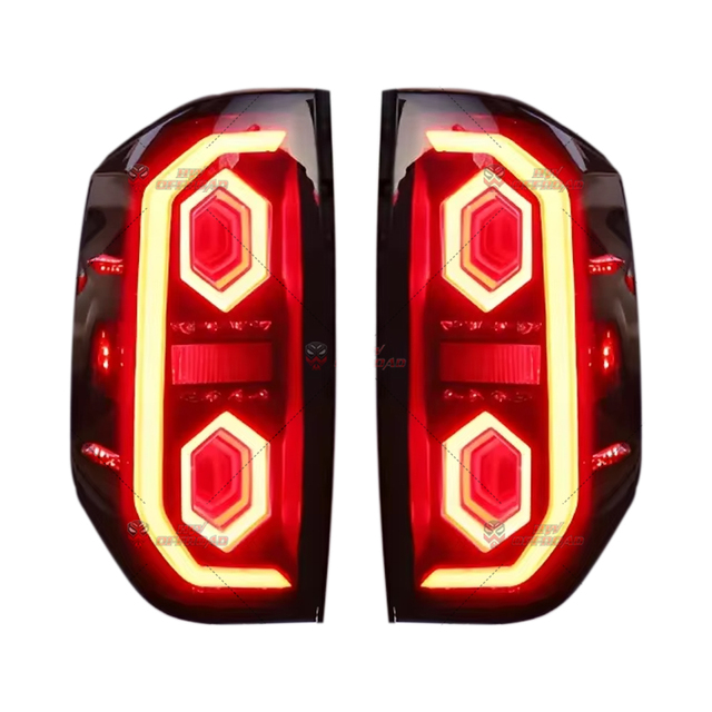 Modified LED Tail Lights with Turn Signal DRL for Tundra 2014-2020 New Design Smoke Color Brake Stop