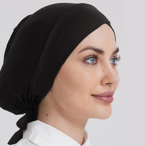 Hijab Istantaneo in Tinta Unita con Sottocappuccio, Turbante Musulmano per Donne, Cappuccio Interno in Modal - Product Image 3