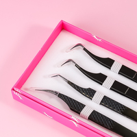 Pince à épiler de précision à pointe en fibre pour extensions de cils, cils volume intense, création de bouquets, isolation des cils, outils de maquillage professionnel