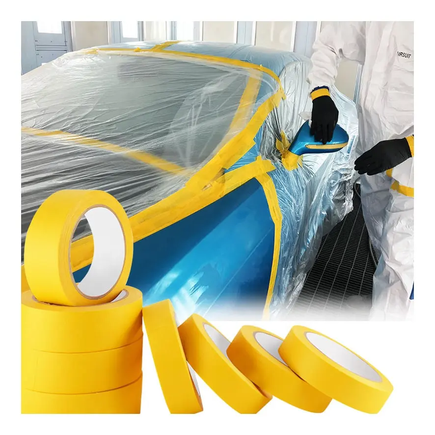 自動車および家庭用塗装メーカー向けのライスペーパー和紙カラーポリッシング自動車用カーマスキングテープ