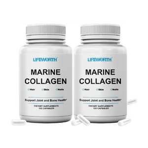 Meereskollagen-Kapseln zur Unterstützung des Haarwachstums, Hautaufhellung und Nagelpflege mit Biotin und Vitamin C für Erwachsene, 60 Kapseln/Flasche, GMP-zertifiziert - Product Image 1