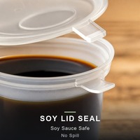 Gobelet à sauce soja pour sushi 1oz 2oz en PP de qualité alimentaire sans BPA, gobelet à condiment givré avec couvercle articulé pour wasabi et gingembre en vrac