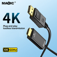 Nouveau câble adaptateur convertisseur DP vers HDMI personnalisé 1,8 m 4K 60 Hz, câble DP vers HDMI 4K 60 Hz, adaptateur DP vers HDMI