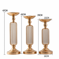 Chandelier en fil de fer plaqué or de qualité supérieure, de style européen, pour décoration de table, idéal pour mariages romantiques et présentations commerciales