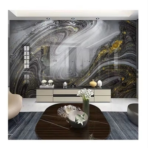 Papel de parede 3D para decoração de paredes, sofá e tv, mural preto abstrato moderno personalizado, papel de parede 3D para sala de estar - Product Image 2