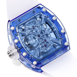 Montre squelette haut de gamme personnalisable avec boîtier transparent, mouvement suspendu et verre de haute dureté - Product Image 5