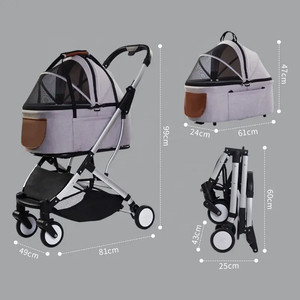 Grey Multiple <b>Mesh</b> <b>Window</b> Dog Stroller Foldable Pet Strollers for Dogs Hot Sale - Product Image 2