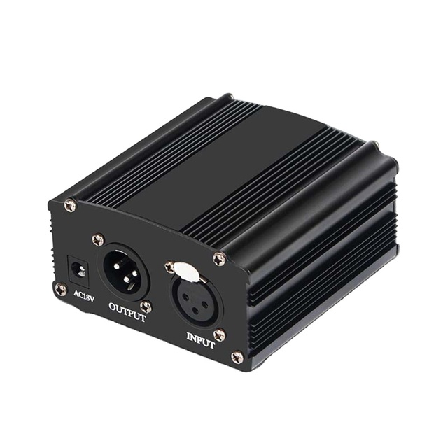Factory Price Mini 48 Volt Universal Microphone 48v Phantom Power Supply with Adapter Supply for Electret Condenser Microphone