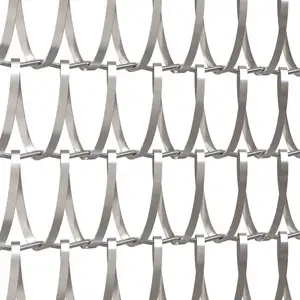 Customized 304 Stainless Steel Decorative Mesh Spiral Wire Mesh Curtain For Corridor Wall Decoration Mesh