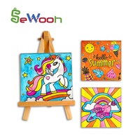 Kit de peinture et de dessin miniature pour enfants SeWooh, licorne, bricolage, studio d'art, toile imprimée, tableau de peinture pour jouet éducatif