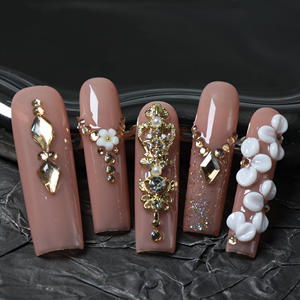 Uñas acrílicas de lujo hechas a mano al por mayor, uñas postizas acrílicas de cobertura completa, etiqueta privada, uñas postizas de alta calidad - Product Image 1