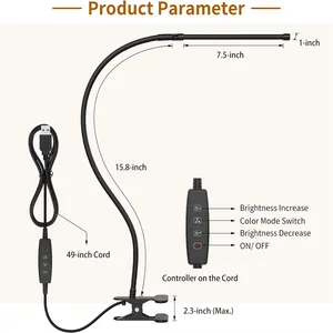 Bàn đèn <span class=keywords><strong>LED</strong></span> cuốn sách ánh sáng USB có thể sạc lại đọc ánh sáng ấm mát trắng ánh sáng ban ngày xách tay linh hoạt dễ dàng Clip đêm Đèn đọc sách - Product Image 2