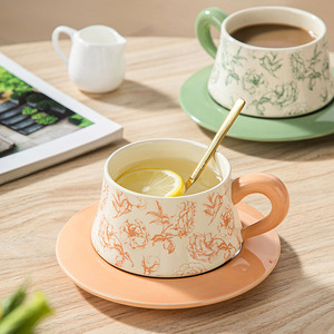 <span class=keywords><strong>Taza</strong></span> de Café de Cerámica con Diseño de Camelia, Estilo Vintage de Lujo, <span class=keywords><strong>Taza</strong></span> Retro para Hogar, Oficina, Restaurantes, Estilo Americano - Product Image 2