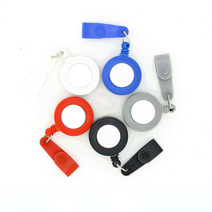 Porte-badge créatif en gros plastique rétractable de qualité supérieure facile à tirer porte-carte transparent de couleur unie bobine d'insigne - Product Image 2