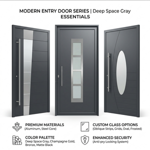 <span class=keywords><strong>Porte</strong></span> d'Ingresso di Lusso Intelligenti in <span class=keywords><strong>Alluminio</strong></span> Pressofuso, <span class=keywords><strong>Porte</strong></span> Esterne di Sicurezza Antifurto in Lega di <span class=keywords><strong>Alluminio</strong></span> - Product Image 4