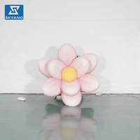 Modèle floral gonflable géant personnalisé, modèle de fleur de magnolia rose gonflable pour la décoration de sites touristiques en plein air