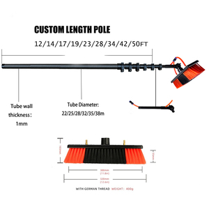 Qiyun Customized Products Carbon Fiber /Aluminum 12-50FT Telescopic Cleaning Tools Water Fed <strong>Pole</strong> Window Cleaning <strong>System</strong> - Product Image 5