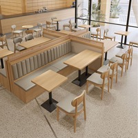 HUALIN Ensemble de sièges modernes en bois massif pour restaurant, hôtel, café, table à manger et chaises en bois massif