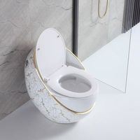 Siège de toilette monobloc en céramique de luxe avec chasse d'eau double, design moderne, à fixation au sol (S-trap) pour hôtels