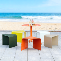 Ensembles de tables et chaises de jardin en métal, style moderne, portables, adaptés aux cafés, salons de thé, jardins, cours, plages