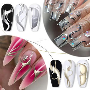 Nouveau gel UV pour nail art, haute densité, <span class=keywords><strong>dessin</strong></span> au trait métallique, sans HEMA, sans TPO, flacon de 7 couleurs, ensemble de gel pour rayures - Product Image 4