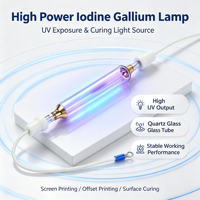 Lampe UV au iodure de gallium à longue durée de vie, tube en verre de quartz pour le durcissement des revêtements et l'exposition des plaques d'impression