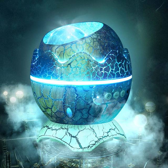 White Noise LED USB Modern Bedroom Night Light Projector with 14 Colors Dinosaur Egg Galaxy Star Projections