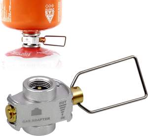 Dispositivo di trasferimento del carburante per Backpacking adattatore per ricarica del <span class=keywords><strong>Gas</strong></span>, salva <span class=keywords><strong>Gas</strong></span> portatile per esterni, valvola di sfiato del contenitore da campeggio - Product Image 1
