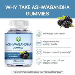 Gomitas de Ashwagandha de Primera Calidad para el Control del Estrés, Relajación, Beneficios Antioxidantes, Sabor a Mora - Entera - Product Image 4