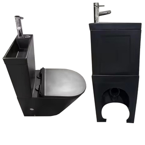 Ensemble WC et lavabo 2-en-1 pour personnes à mobilité réduite, avec robinet et siège, couleur bain - Product Image 2