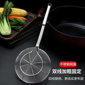 Stainless Steel <b>Strainer</b> For Oil Draining And Noodles With Thickened <b>Mesh</b> In Multiple Sizes For Restaurant Use - Product Image 3