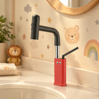 Robinet de salle de bain moderne multifonctionnel MOSHE pour enfants, à poignée unique, finition laiton coloré, pour usage hôtelier