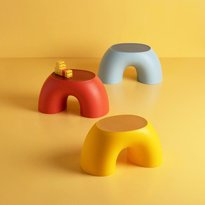 Taburete arcoíris creativo para niños, rojo, amarillo, azul, verde, duradero, antideslizante, taburete para niños, uso doméstico, sencillo, pequeño, redondeado, bonito - Product Image 1