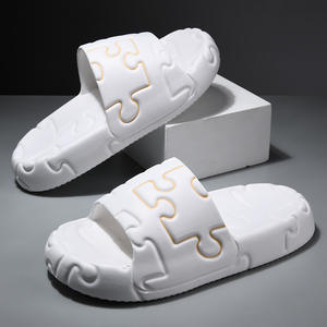 Claquettes pour hommes en EVA, semelle épaisse, légères, confortables, noires, grises, kaki, blanches, à une bride, pour l'été, la maison, le sport, la douche, talon de 3 cm, pour adultes - Product Image 2